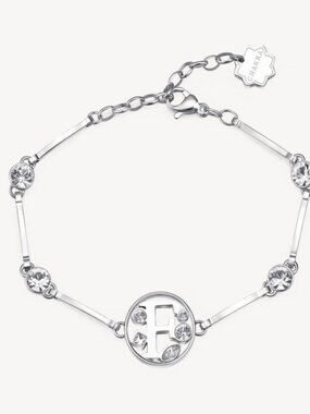 Brosway Italia Silver Letter F Bracelet with Swarovski Crystals